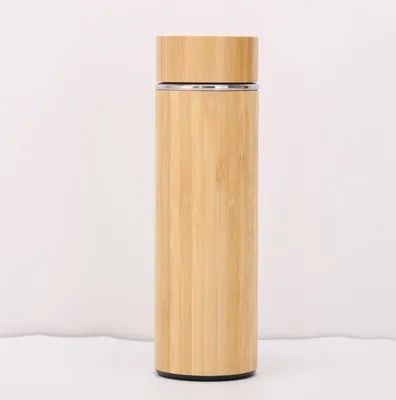Bamboo isolato per il tè da viaggio con infusore di filtro manica per il caffè caldo o freddo Acciaio inossidabile Tazza da caffè Set regalo di tè per amanti del tè mantiene le bevande più calde per più tempo