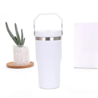 30oz Coppa di auto portatile 304 Acciaio inossidabile aspirapolvere Coppa di ghiaccio di paglia Coppa portatile aspirapolvere