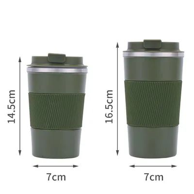 Portatile 12 oz 17 oz Eco-friendly 304 Acciaio inossidabile Tazza da caffè da viaggio Tazza a vuoto isolato per qualsiasi bevanda calda o ghiacciata BPA Free Food Grade Design anti-fuga