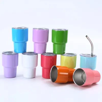 Mini Shot 2oz Curve Tumbler - Doppia parete Isolato al vuoto - Fondo antiscivolo - Tumbler in acciaio inox