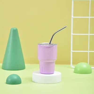 Piccoli bicchieri con cannucce, mini barattolo con coperchio e cannucce, barattolo isolante Kawaii per espresso, caffè, liquori.