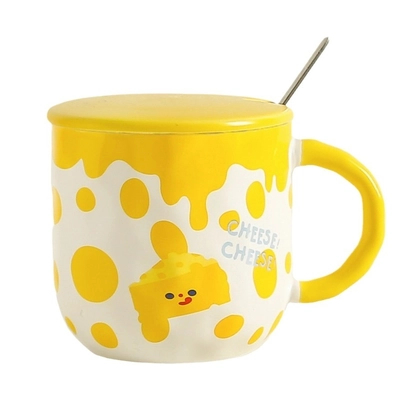 Carino cartoon di formaggio tazza di ceramica coppia di studenti tazza da bere creativa tazza di fiori tazza da caffè ufficio