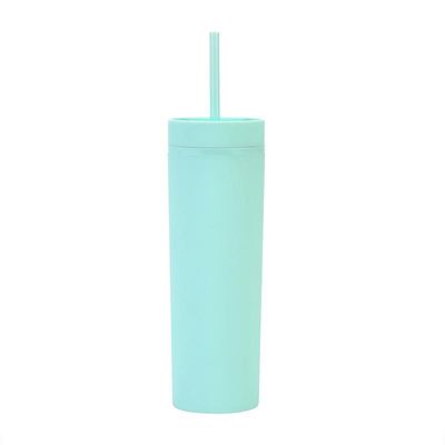 Tumbler magri multicolori con coperchi e cannucce 12 pacchetti 16oz Double Wall Acrylic Tumbler Tall Matte Skinny Tumblers Bulk With Free Straw Cleaner Riutilizzabile