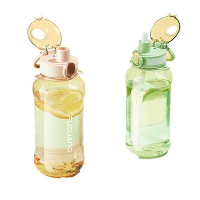 900 ml 1300 ml Bottiglia d'acqua di grande capacità Uomini Portatile Tritano Plastica Bottiglia d'acqua limpida con manico doppio impermeabile Disegno umanizzato