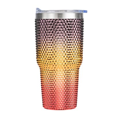 750ml Bottolina d'acqua frizzante di qualità alimentare personalizzata Iridescente intarsiata Glitter di diamante personalizzato Stuffato Tumbler con paglia facile da tenere e pulire 9.7 * 23.2cm