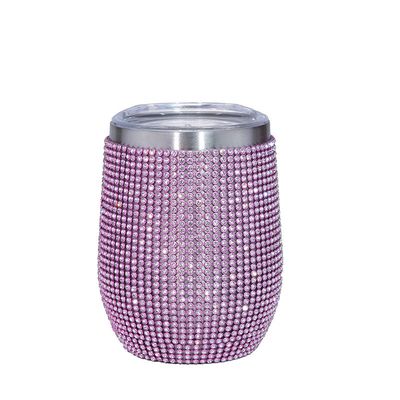 Squisito 360ml Rhinestone Bling Tumbler Forma Uovo 12 Oz Isolato Tumbler Con Capo Vuoto Sigillato Isolamento Personalizzato Colore 9.7*23.2cm