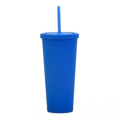 Personalizzazione Tazze di caffè ghiacciate di plastica leggere e isolanti a doppia parete per sport riutilizzabili con paglia 17*10,2cm/28,2*10,5cm