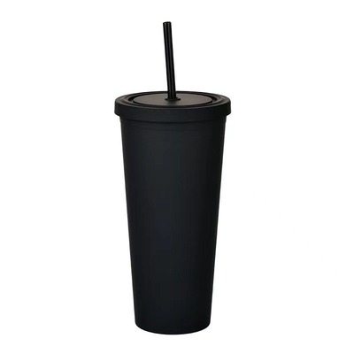 Colore di caramelle leggero magro 22 oz Tumbler di plastica trasparente a doppia parete Tumblers acrilici con paglia 450/700ml Grande capacità di disegno anti-fuga