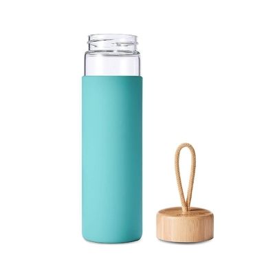 Elegante Design Scuola Premium Funky Proof Leak Glass Bottiglia d'acqua di vetro Motivational Bottiglia d'acqua con manica portatile facile da usare e portare