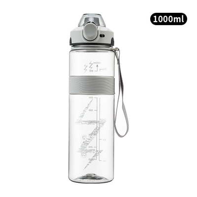 Leggera bottiglia d'acqua di Tritano trasparente da 1000 ml Bpa gratuita Portatile di plastica Gradiente colore grande bottiglia d'acqua sportiva Vari colori per la selezione